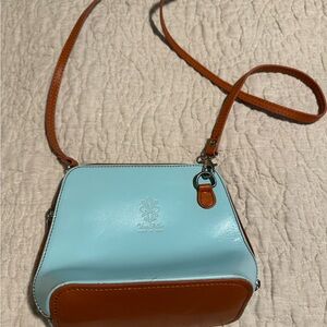 Two-Tone Leather Crossbody Bag